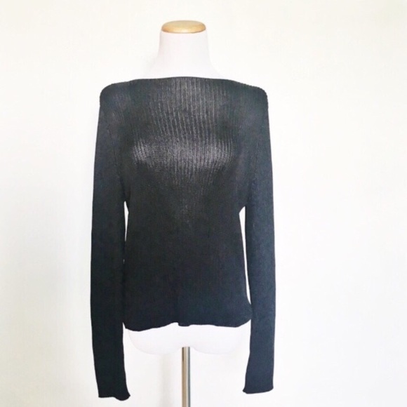 Prada Tops - Prada 100% Silk Black Long Sleeve Top Designer